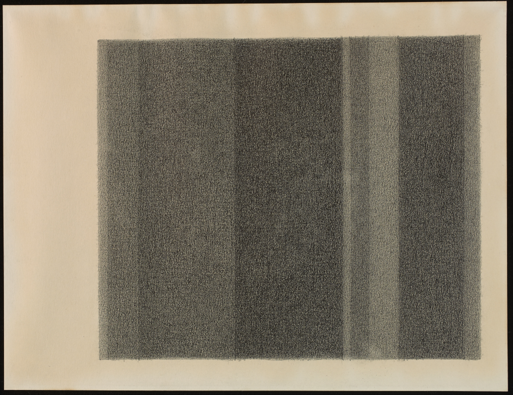 Drawing of varying lines of black and grey