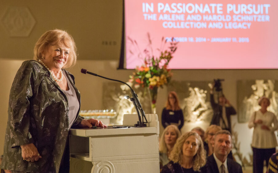 Arlene Schnitzer speaking at a podium