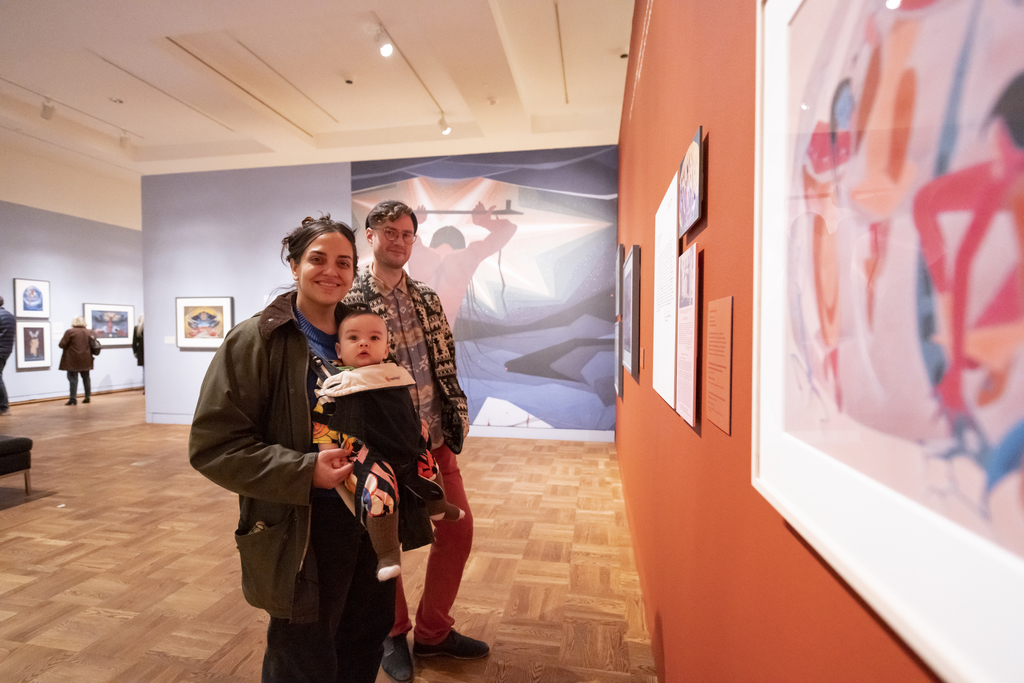 Family at the Oscar Howe exhibit