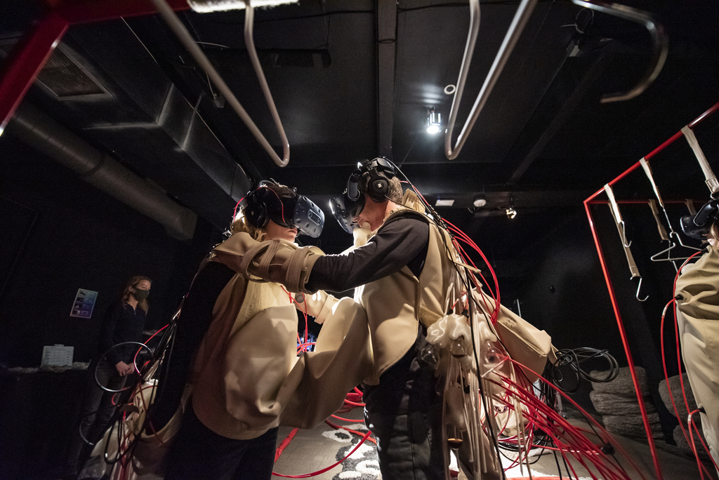 People in haptic suits at Symbiosis