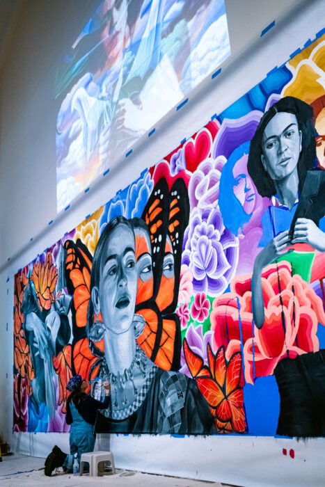 Metamorphosis mural by artists Hector Hernandez, Angennette Escobar, Christian J. Barrios and Victor Hugo Garza