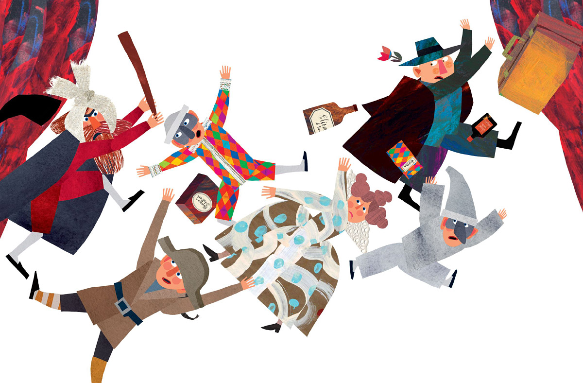 Giulia Orecchia, At the Theater with Gianni Rodari, 2018, digital collage.