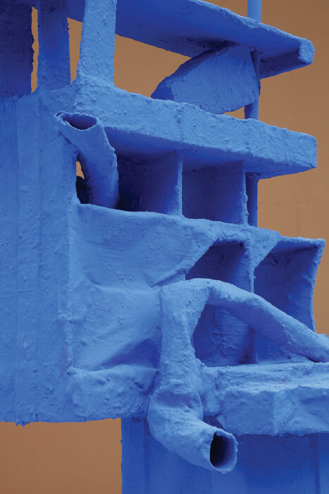 Blue abstract sculpture