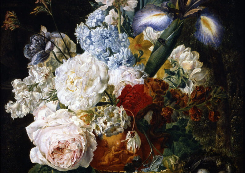 Wybrand Hendriks (Dutch, 1744-1831), Flower Still Life, 1810/1830, oil on panel, Gift of the Honorable George Rossman in memory of his wife, Loreta Showers Rossman.