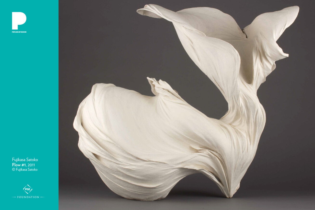 Fujikasa Satoko (Japanese, born 1980)
Flow #1, 2011
Stoneware with matte white slip
26 1/8 x 27 x 23 1/8 inches
Museum Purchase: Funds provided by the Asian Art Council
© Fujikasa Satoko
2013.15.1