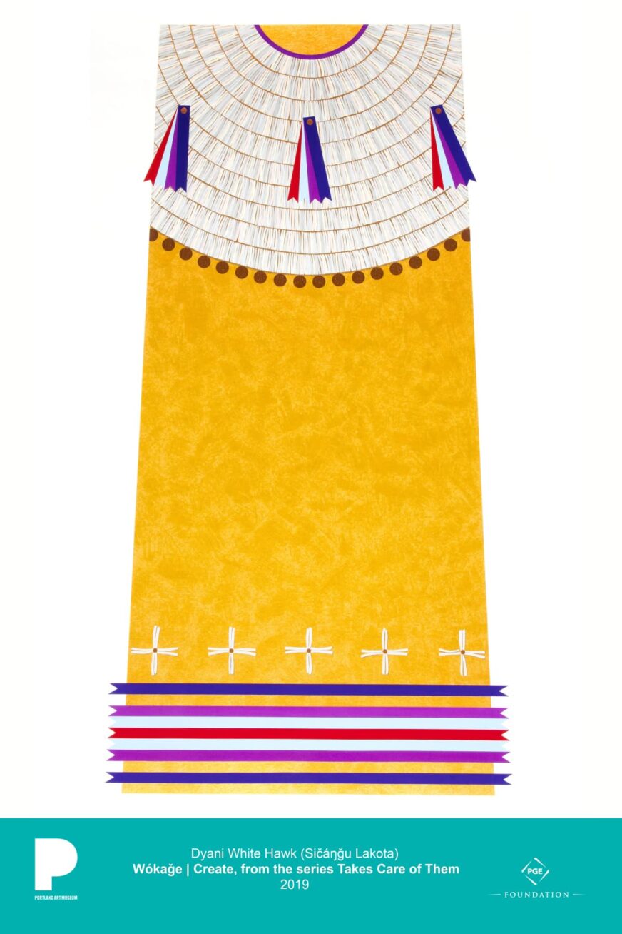 Poster for Dyani White Hawk's "Wókaǧe | Create"