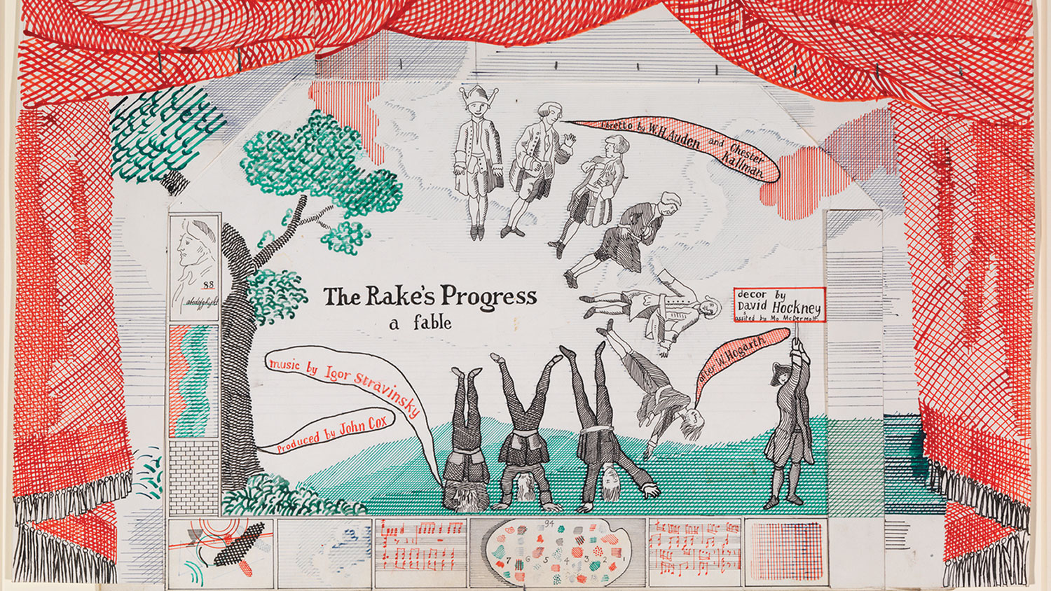 Drawing of a theater set