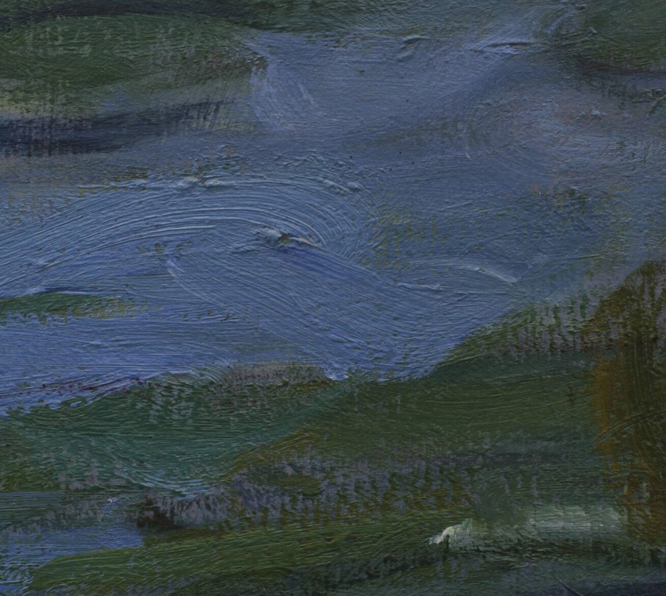 Detail of an impressionist painting, demonstrating "layering"