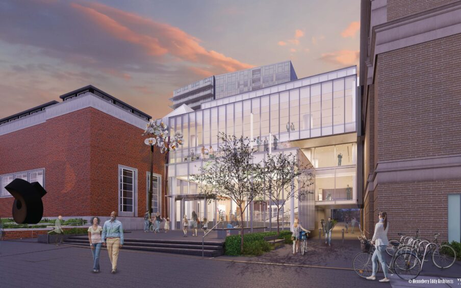 Rendering of new Rothko Pavilion at dusk