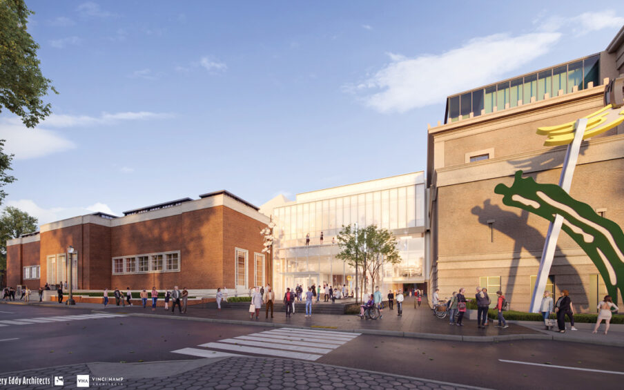Rothko Pavilion rendering at dusk