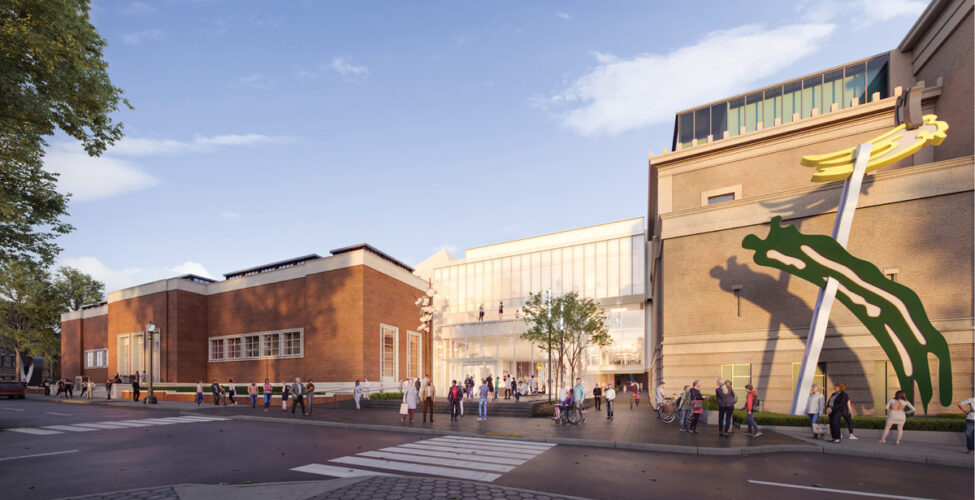 Rothko Pavilion rendering at dusk