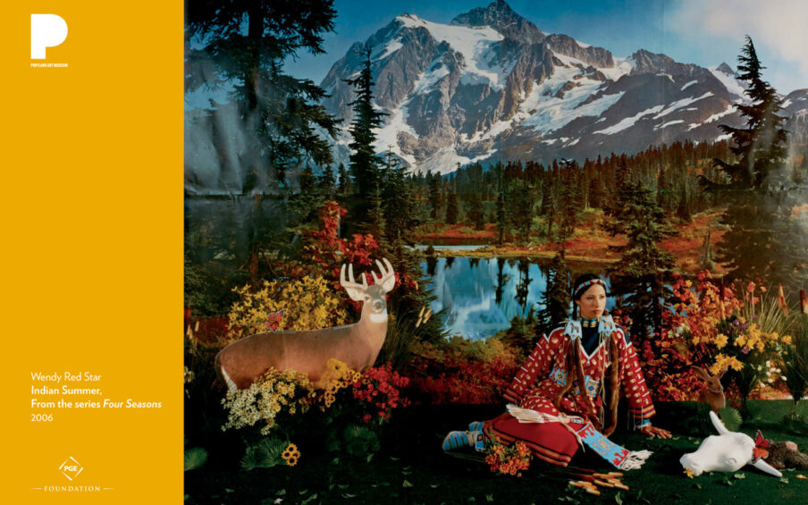 Wendy Red Star (American and Apsa’alooke, born 1981) Indian Summer, from the series Four Seasons, 2006 Archival pigment print on Sunset Fiber rag 21 in x 24 in; sheet: 23 in x 26 in Gift of Loren G. Lipson, M.D. © Wendy Red Star 2017.25.1b