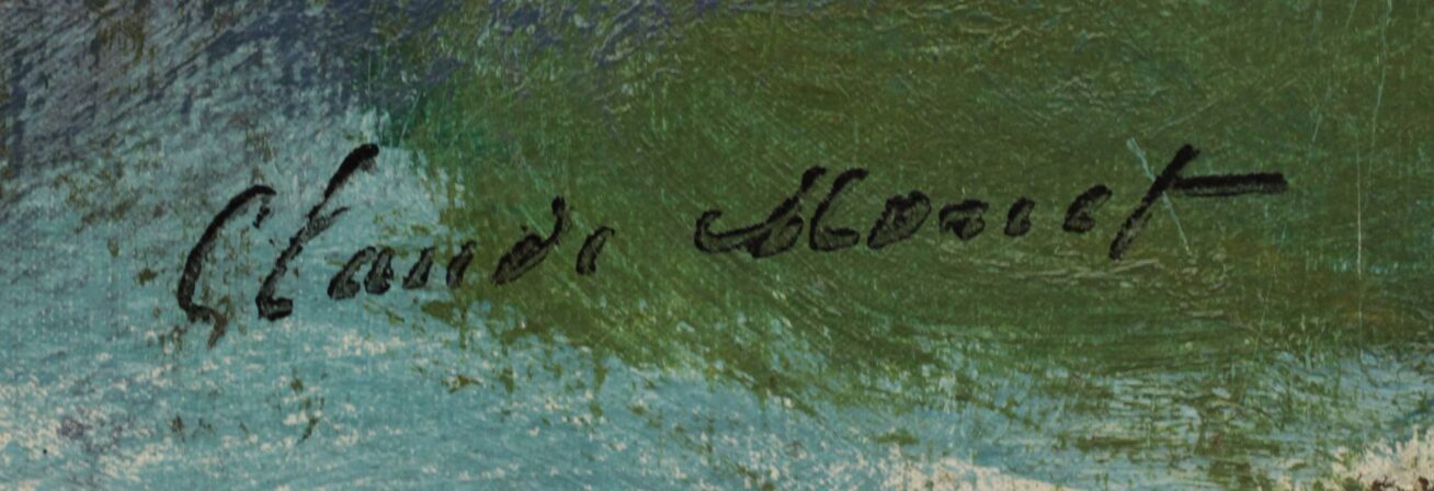 Monet's signature on a painting.