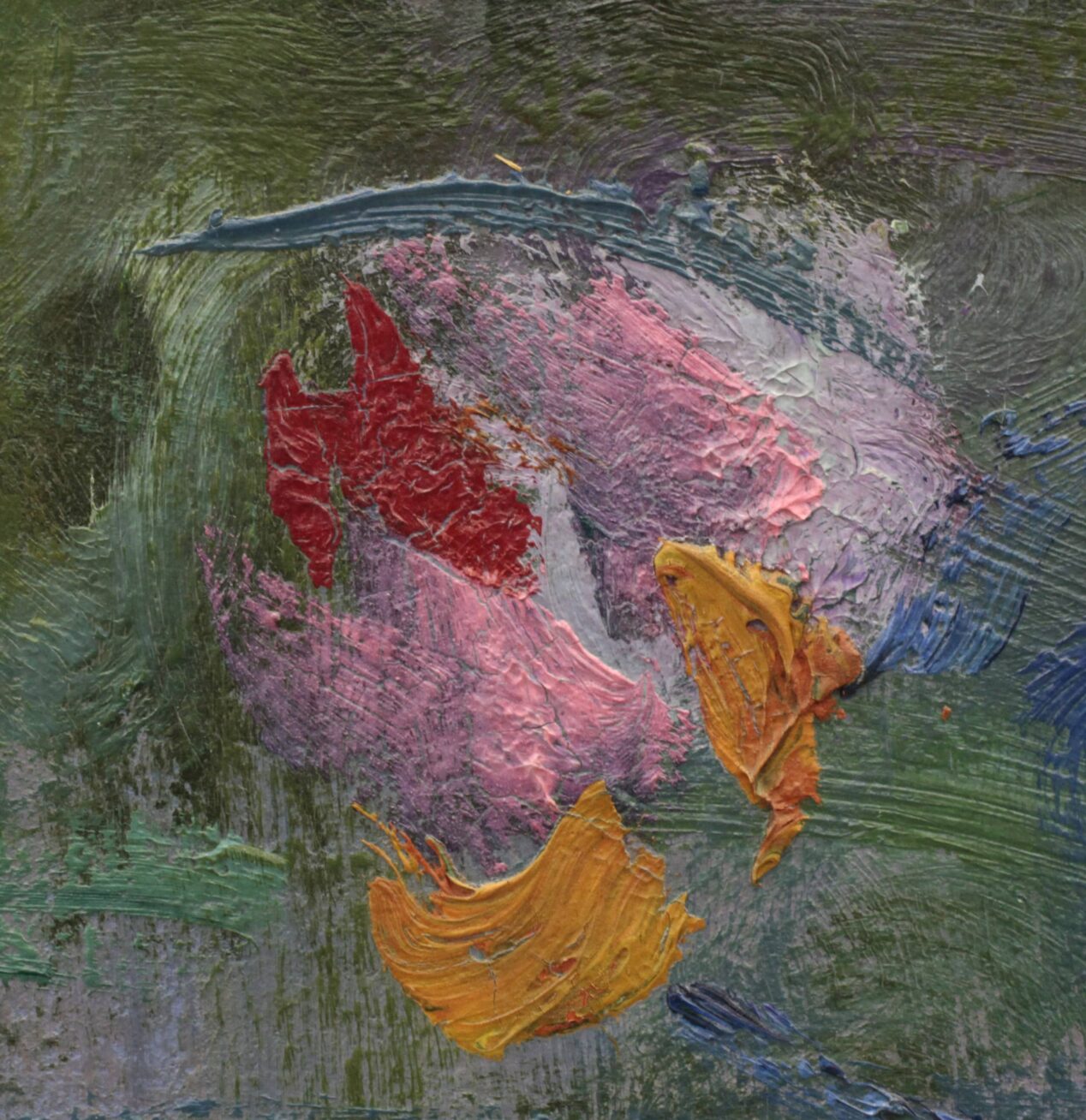 Detail of an impressionist painting, demonstrating "tache"