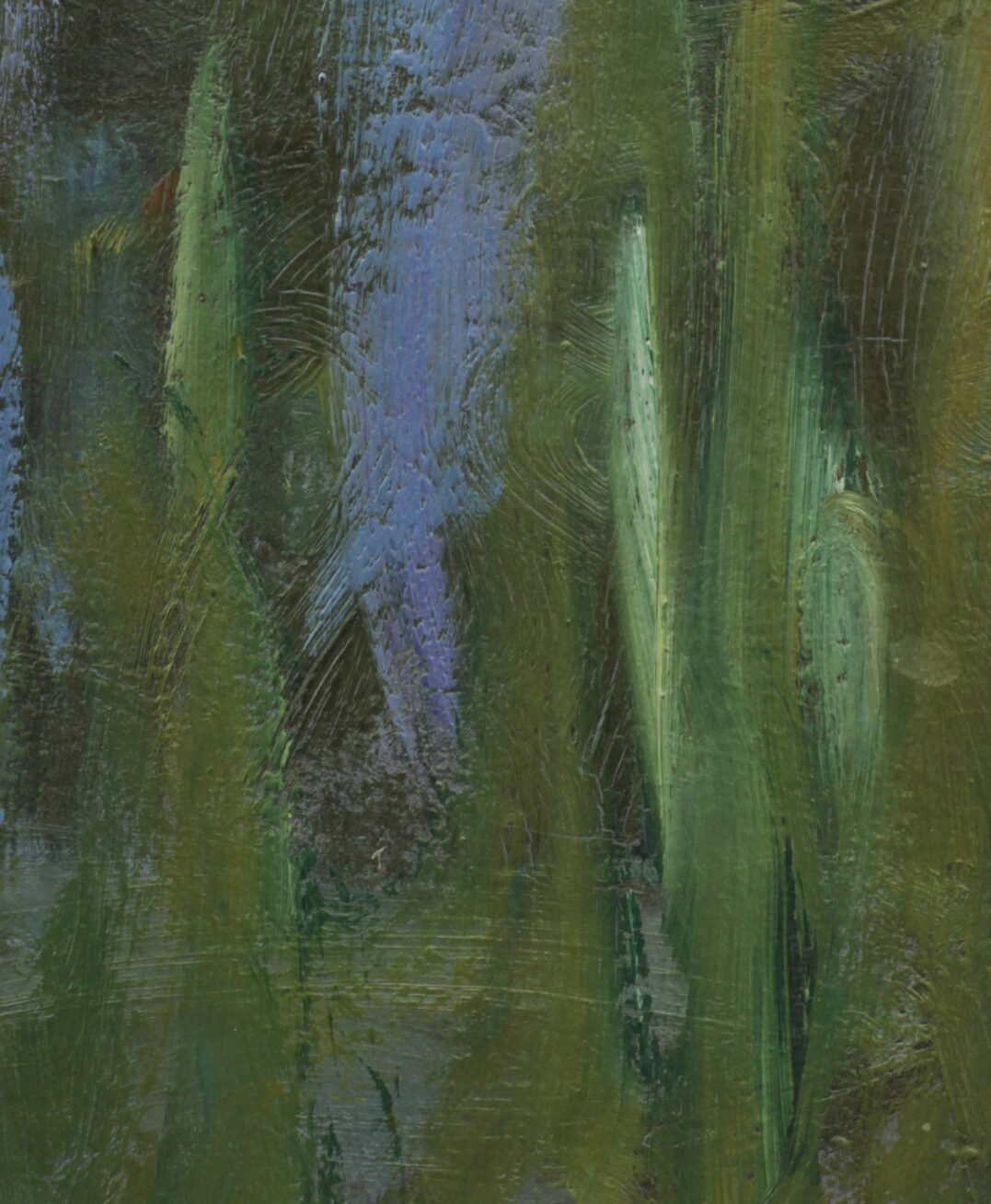 Detail of an impressionist painting, demonstrating "wet into wet"