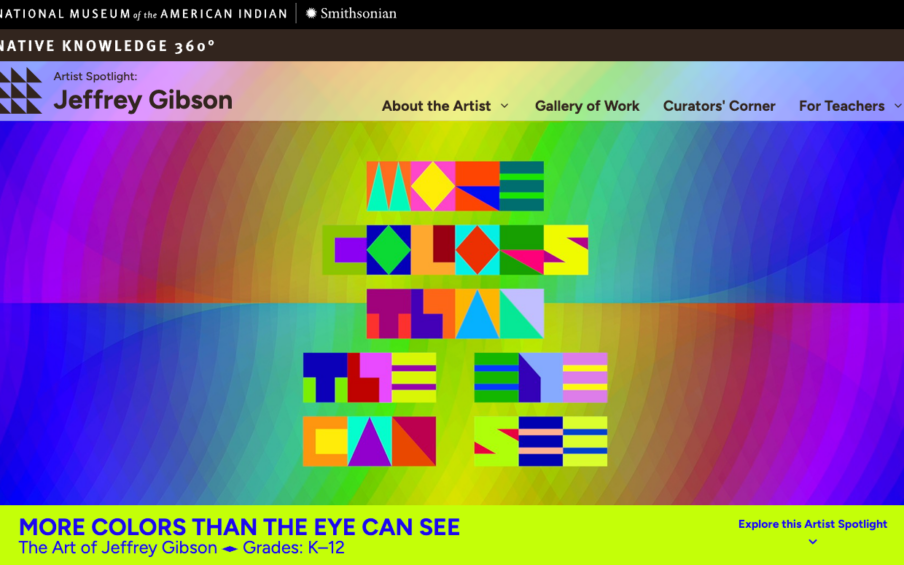Screenshot of the Smithsonian's Native Knowledge 360 website featuring MORE COLORS THAN THE EYE CAN SEE.